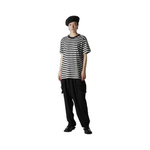 Flower Print/Stripe Y's Stitch T