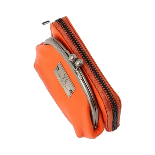 Semi-Glossy Leather Wallet W/ Metal Clasp