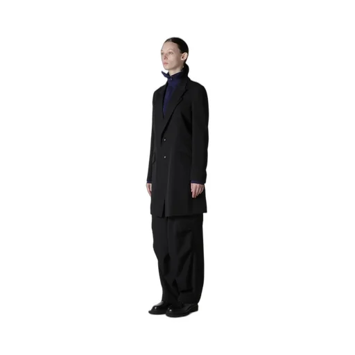 Wool Gabardine Peaked Lapel Jacket