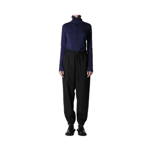 Wool Gabardine Elastic Waist/Hem Pants