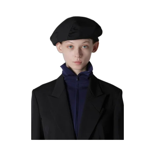Wool Gabardine Dart Beret