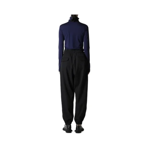 Wool Gabardine Elastic Waist/Hem Pants