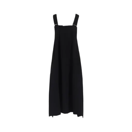 Wool Gabardine Overalls Dress