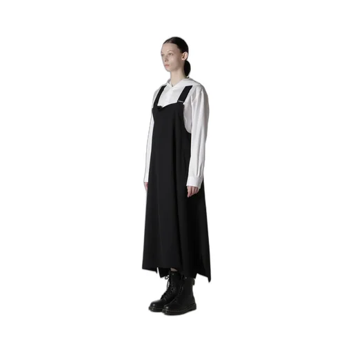 Wool Gabardine Overalls Dress