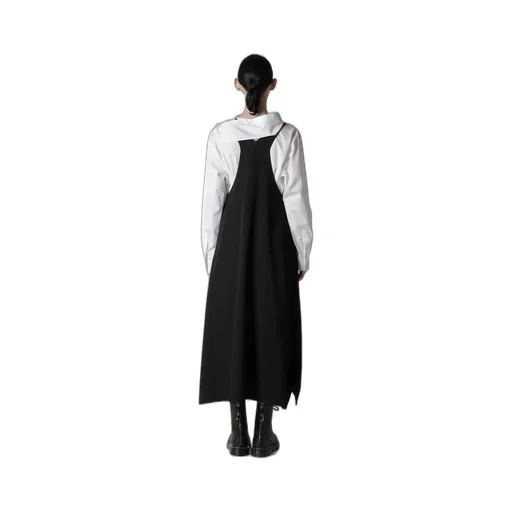 Wool Gabardine Overalls Dress