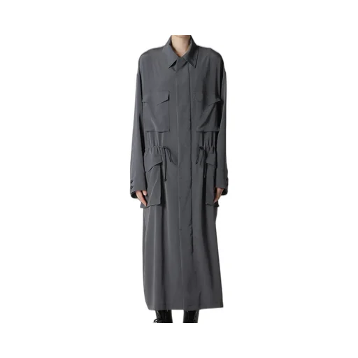 Crepe De Chine 4-Pocket Long Dress