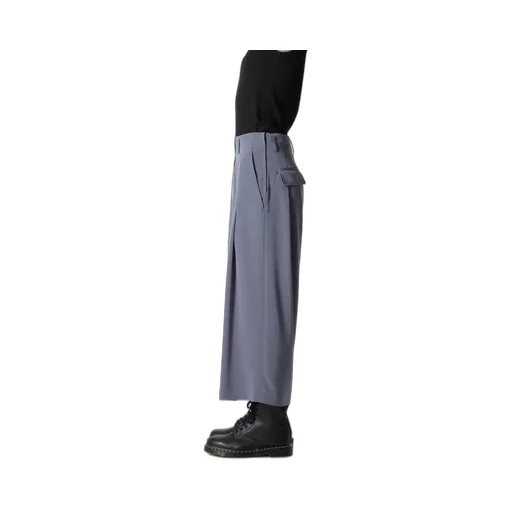 Crepe De Chine Random Tuck Pants