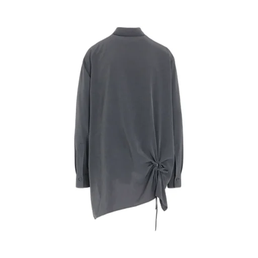 Crepe De Chine Circle Gathered Blouse