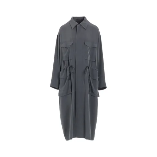 Crepe De Chine 4-Pocket Long Dress