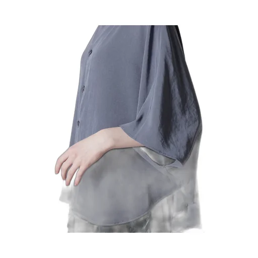 Crepe De Chine Stand Cape Blouse