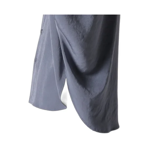 Crepe De Chine Stand Cape Blouse