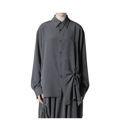 Crepe De Chine Circle Gathered Blouse