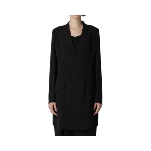 Crepe De Chine Collarless Jacket