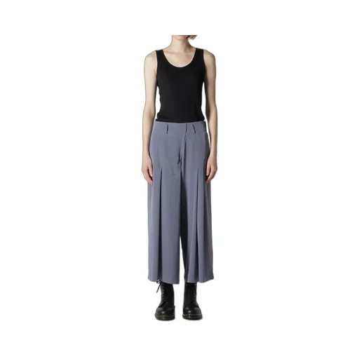 Crepe De Chine Random Tuck Pants