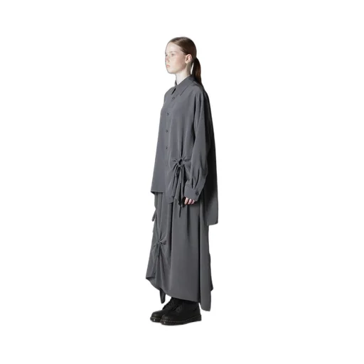 Crepe De Chine Circle Gathered Blouse