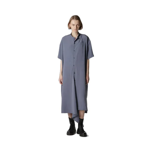 Crepe De Chine Half Sleeve Box Shirt Dress