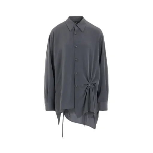 Crepe De Chine Circle Gathered Blouse