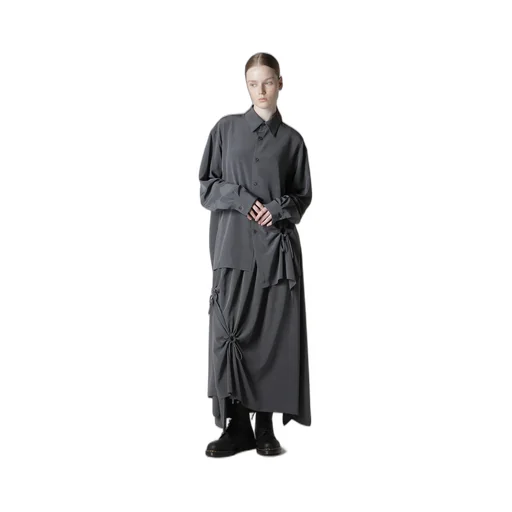 Crepe De Chine Circle Gathered Blouse