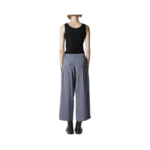 Crepe De Chine Random Tuck Pants
