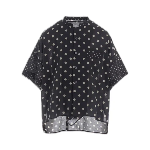 60/- Cotton Lawn Dot Print Box Blouse