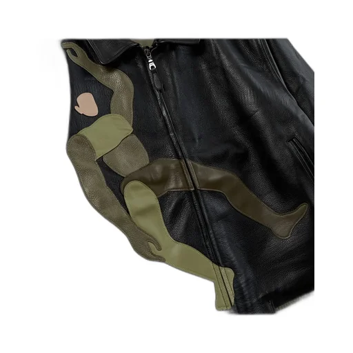 Falling Guy Soft Leather Varsity Jacket