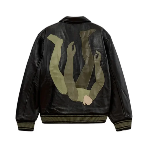 Falling Guy Soft Leather Varsity Jacket