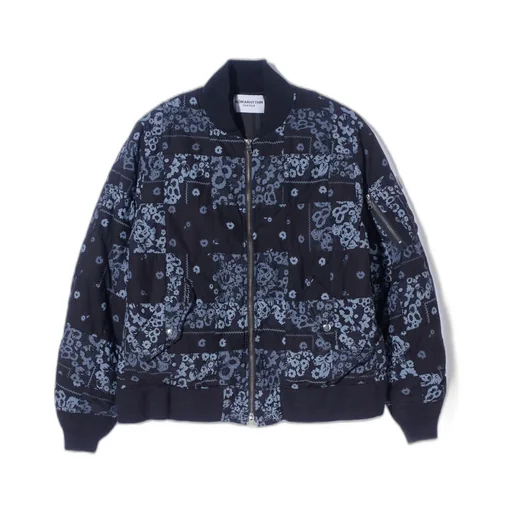 Patchwork Bandana Flight Jacket-Dye