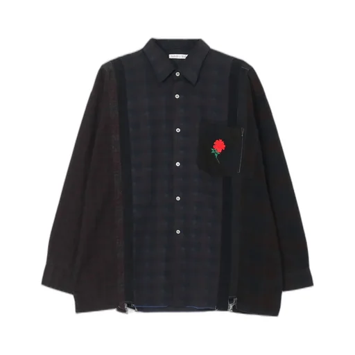 Wildside×Rebuild By Needles Flannel 7Cut Wide Shirt