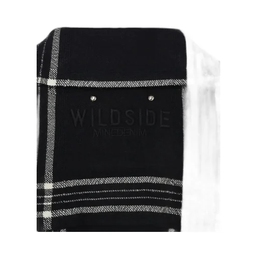 Wildside×Minedenim R.Wool Flannel Check Embroidery Open Collar Sh