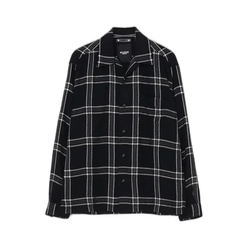 Wildside×Minedenim R.Wool Flannel Check Embroidery Open Collar Sh