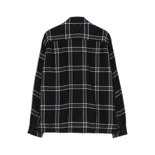 Wildside×Minedenim R.Wool Flannel Check Embroidery Open Collar Sh