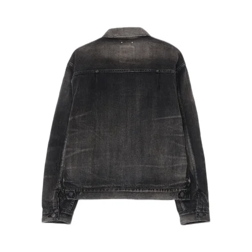 Wildside×Minedenim Leopard Fur Lining Black Denim Trucker Jkt