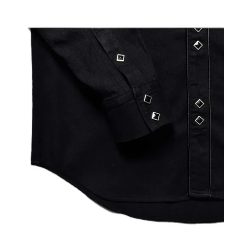 B.Denim Piping Trim Western Sh