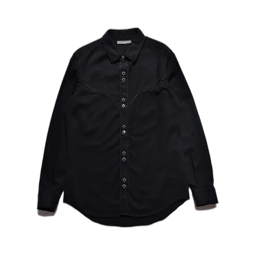 B.Denim Piping Trim Western Sh