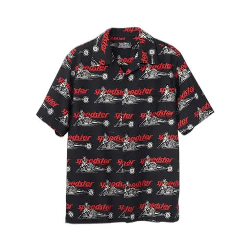 Speedster Remix Pattern Open-Collar Shirt