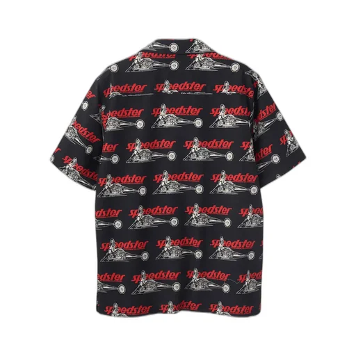Speedster Remix Pattern Open-Collar Shirt