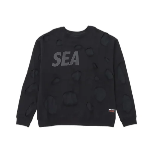 Wildside × Wind And Sea Damage Cutting Sweat Shirt