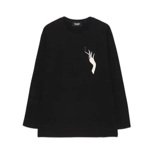 Cigarette Embroidered Long Sleeve T-Shirt