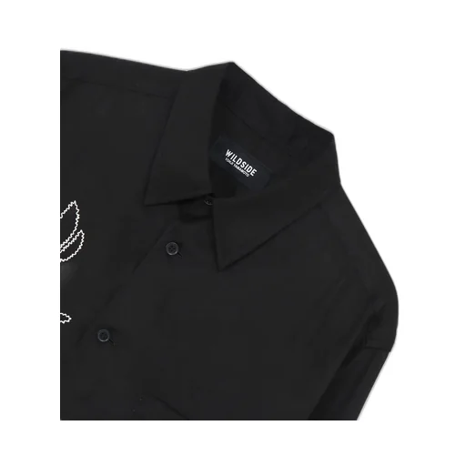 T/R Twill Floral Thread-Drop Embroidered Shirt