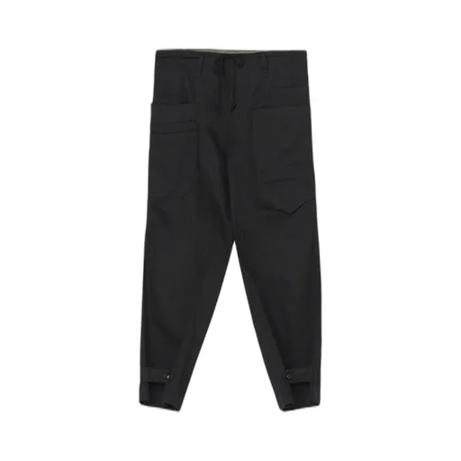 Cotton Chino Asymmetry Pocket Drawstring Pants