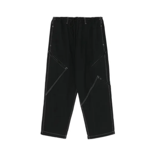 Fulling Wool Drawstring Loose Silhouette Zipper Pants