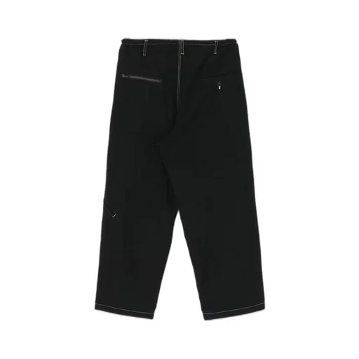 Fulling Wool Drawstring Loose Silhouette Zipper Pants