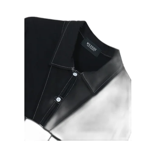 Cotton Jersey Collared Pocket Long Sleeve T-Shirt