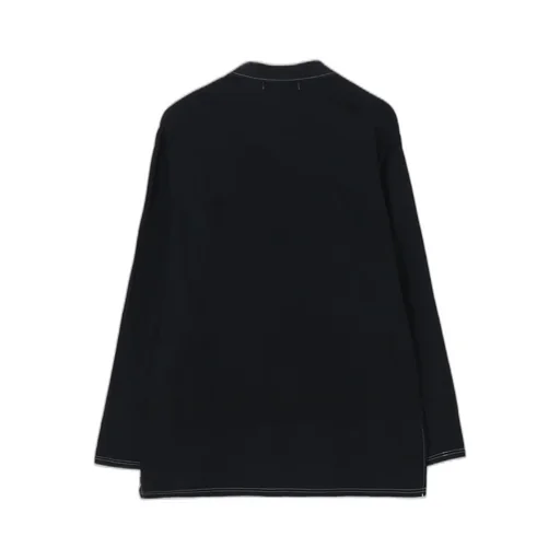Cotton Jersey Collared Pocket Long Sleeve T-Shirt