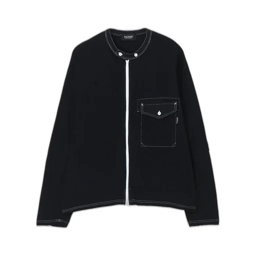 Cotton Jersey Full Zip Long Sleeve T-Shirt