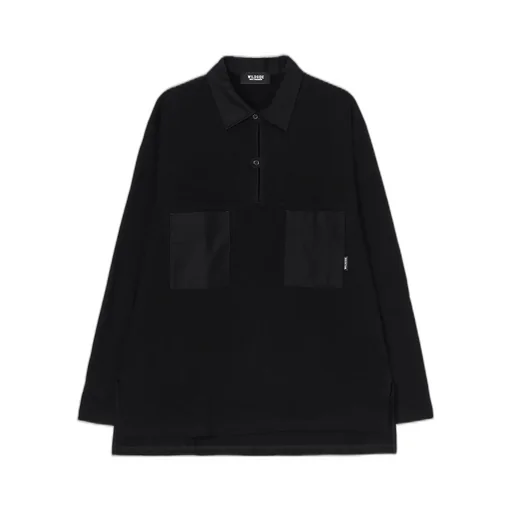 Cotton Jersey Collared Pocket Long Sleeve T-Shirt