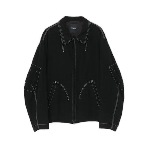 Fulling Wool Zip Up Blouson