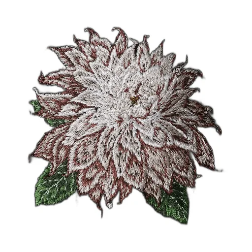 Embroidery Dahlia Zip Hoodie