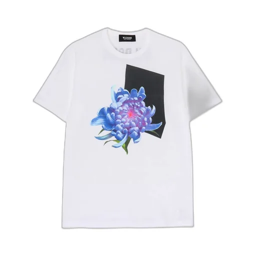 Blue Chrysanthemum White T-Shirt