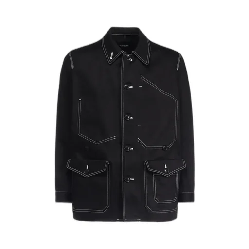 Cotton Chino White Stitch Shirt Jacket